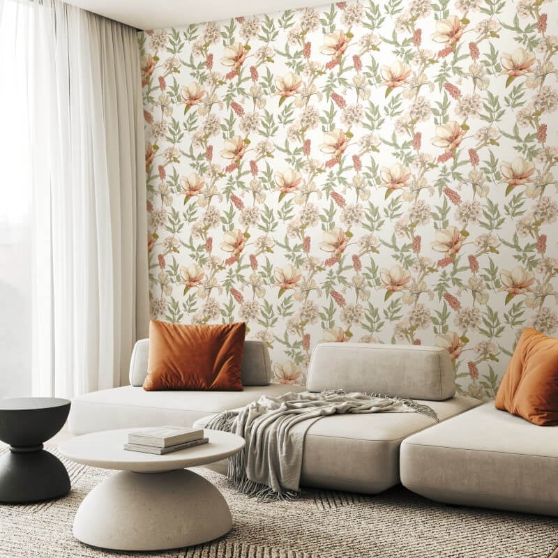 Orchid Bloom Wallpaper - Sage/Hazel - Hoopla Walls - HWA1178WWallpaper199