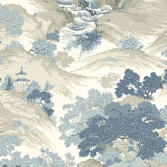 Oriental Landscape Wallpaper - China Blue - Crown - M1190Wallpaper199