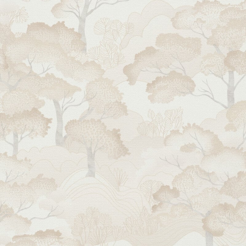 Oriental Trees Metallic Wallpaper - Cream/Silver - Elle Decoration - 10448 - 14Wallpaper199