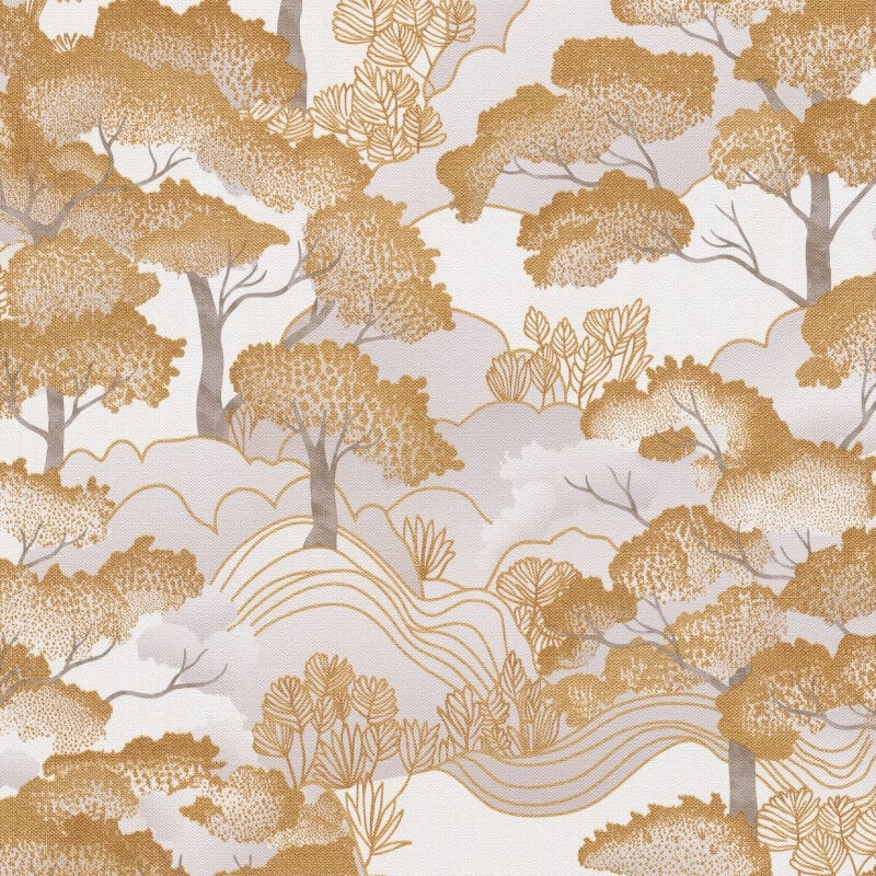 Oriental Trees Metallic Wallpaper - Gold/Grey - Elle Decoration - 10448 - 30Wallpaper199
