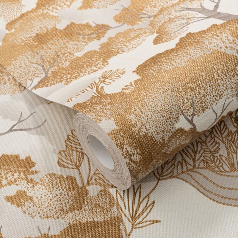 Oriental Trees Metallic Wallpaper - Gold/Grey - Elle Decoration - 10448 - 30Wallpaper199