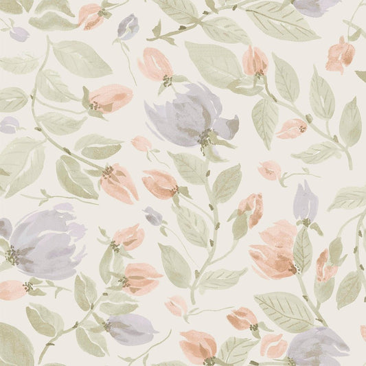 Orisia Peony Wallpaper - Pale Sage Green - Laura Ashley - 122761Wallpaper199