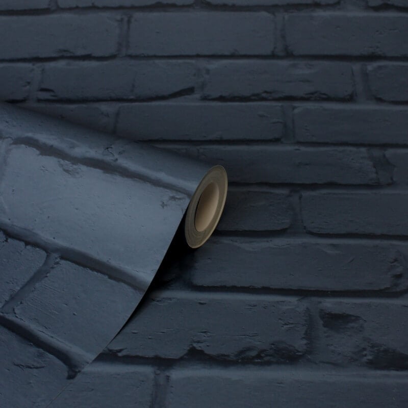 Painted Brick Wallpaper - Navy - Fine Décor - FD43602Wallpaper199