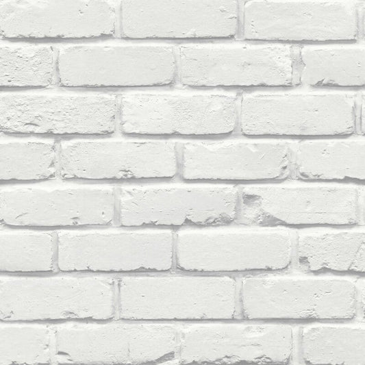 Painted Brick Wallpaper - White - Fine Décor - FD43600Wallpaper199