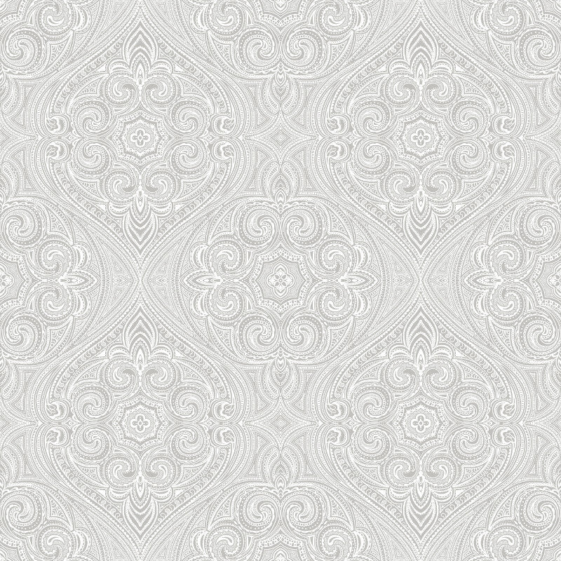 Paisley Motif Wallpaper - Silver - SK Filson - DE41866Wallpaper199