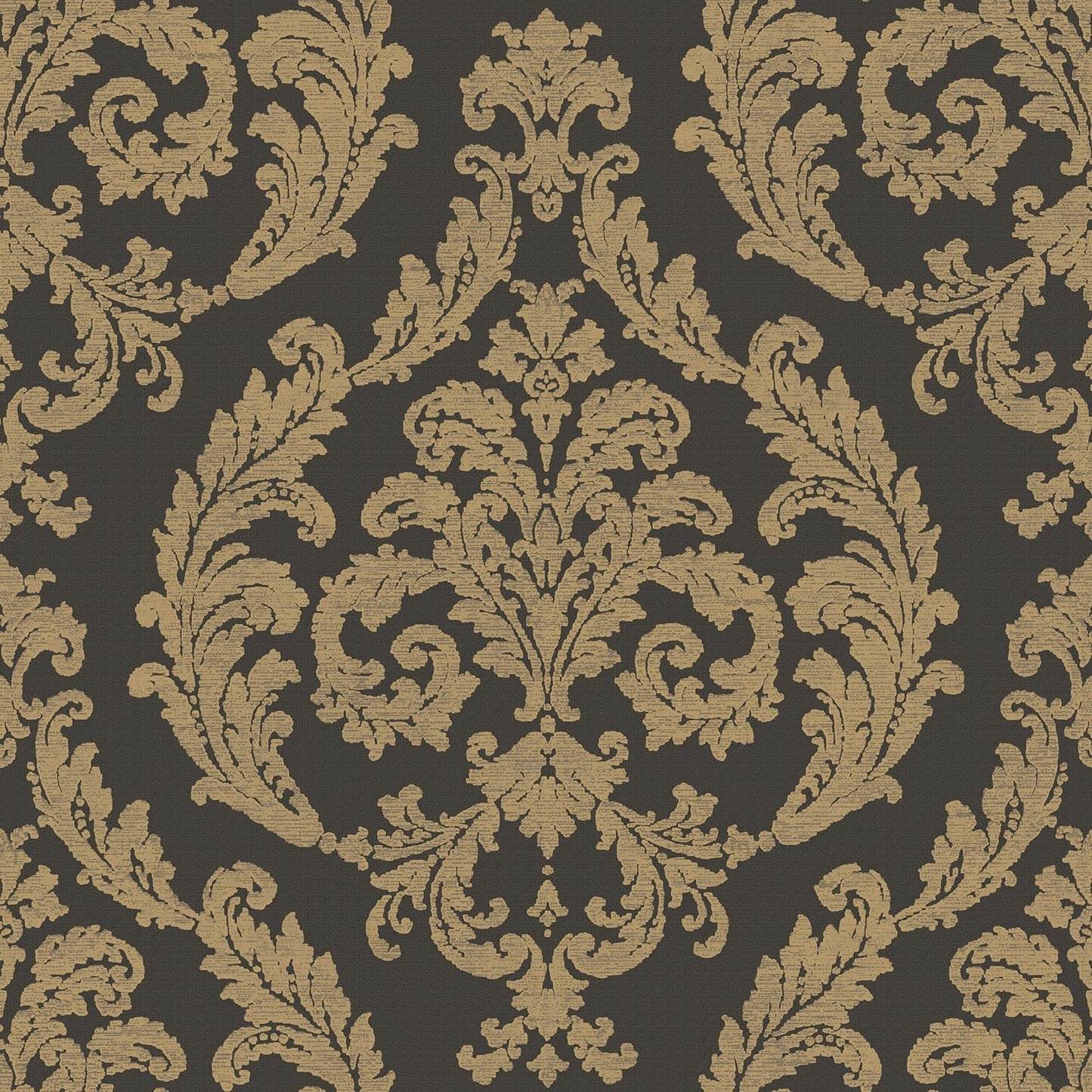 Palazzo Damask Wallpaper - Gold / Dark Brown - Galerie - G67613Wallpaper199