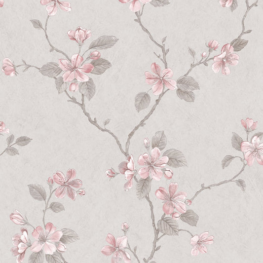 Palazzo Floral Bushes Wallpaper - Pink / Grey - Galerie - G67614Wallpaper199