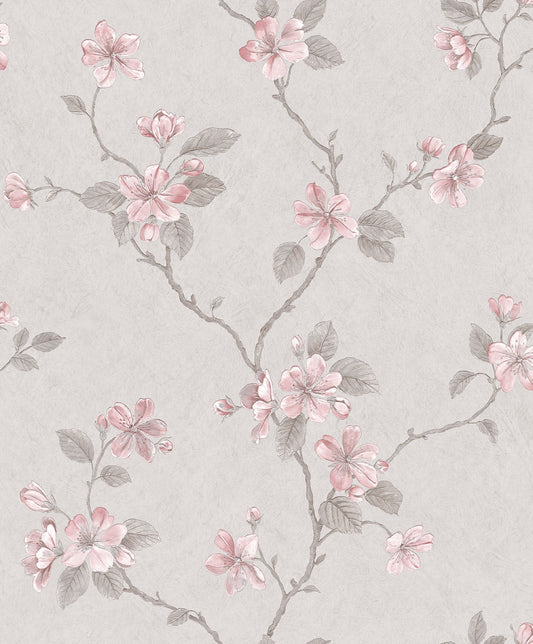 Palazzo Floral Bushes Wallpaper - Pink / Grey - Galerie - G67614Wallpaper199