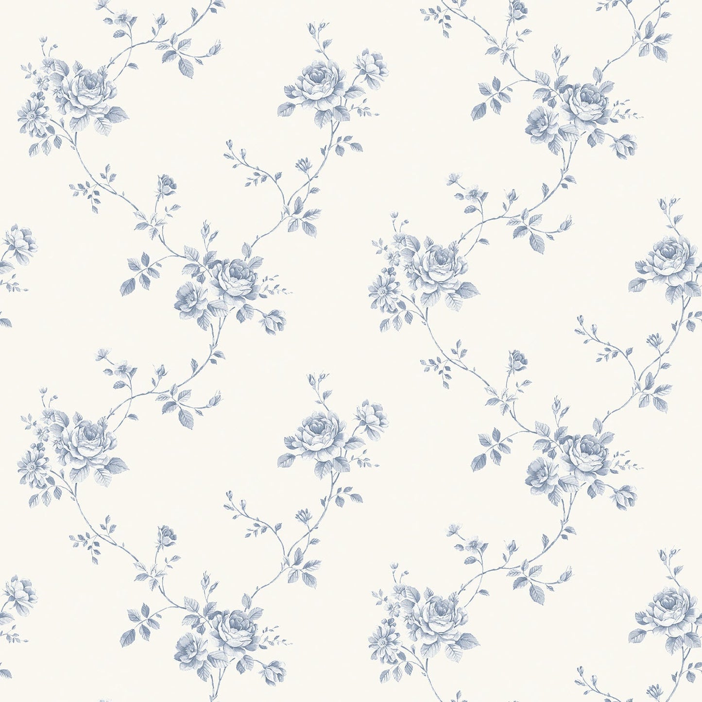 Palazzo Floral Trail Wallpaper - Blue / White - Galerie - G67630Wallpaper199