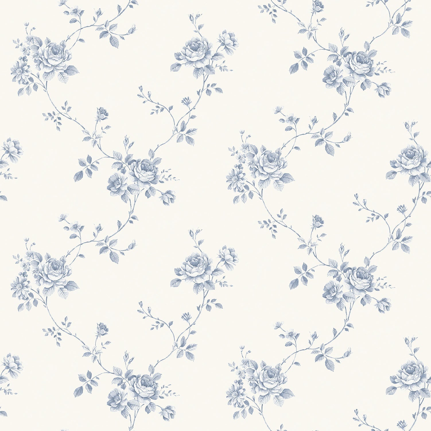 Palazzo Floral Trail Wallpaper - Blue / White - Galerie - G67630Wallpaper199