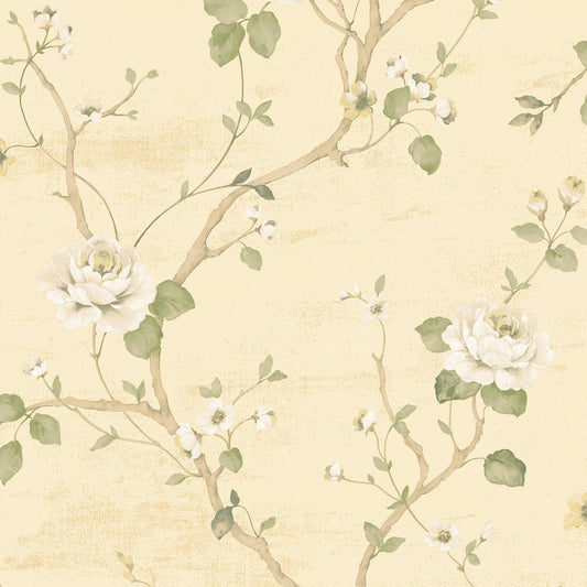 Palazzo Large Floral Wallpaper - Green / Cream - Galerie - G67602Wallpaper199