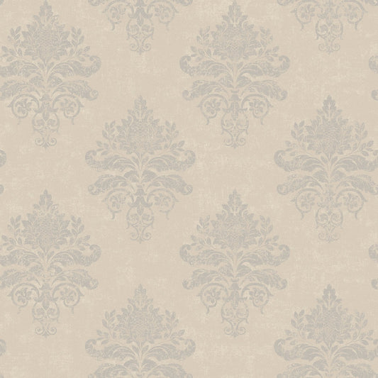 Palazzo Medallion Damask Wallpaper - Beige / Cream / Gold - Galerie - G68668Wallpaper199