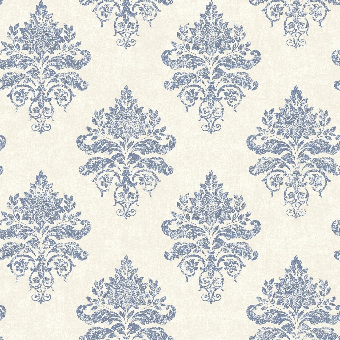 Palazzo Medallion Damask Wallpaper - Blue / White - Galerie - G68671Wallpaper199
