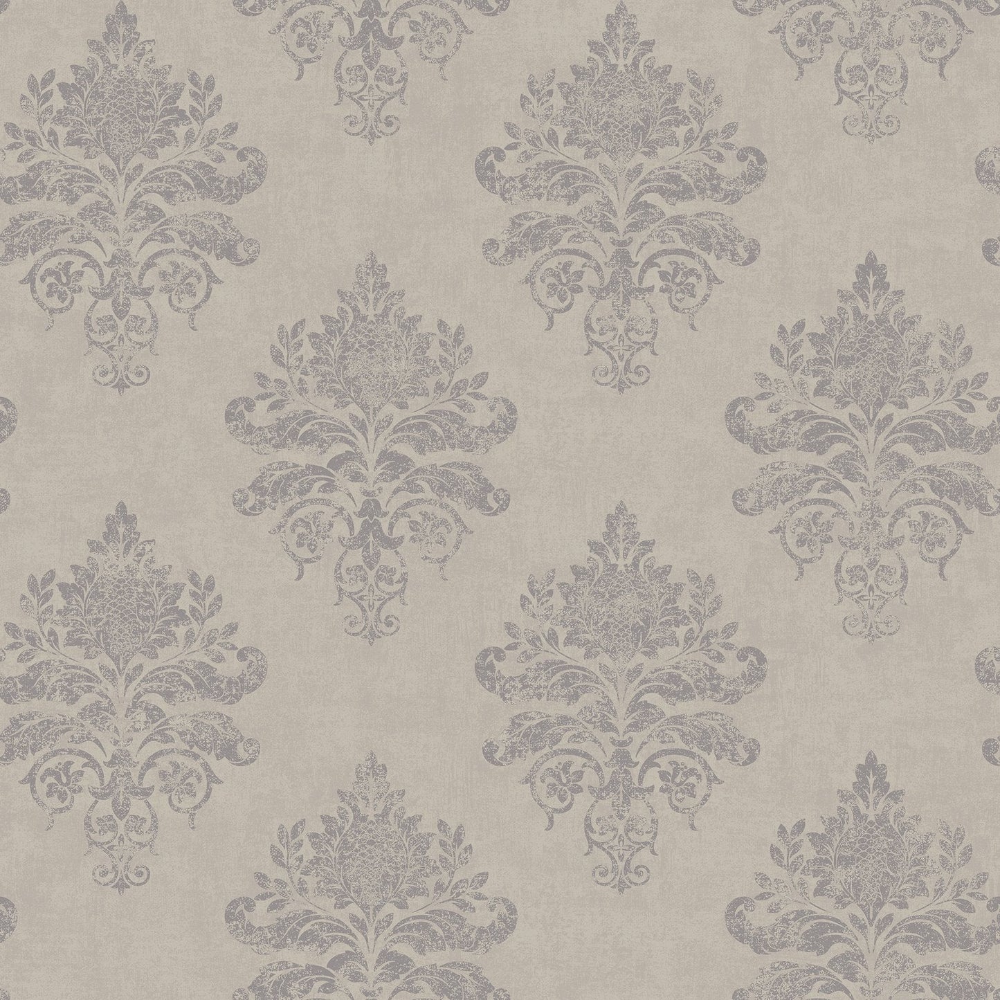 Palazzo Medallion Damask Wallpaper - Silver Grey - Galerie - G68669Wallpaper199