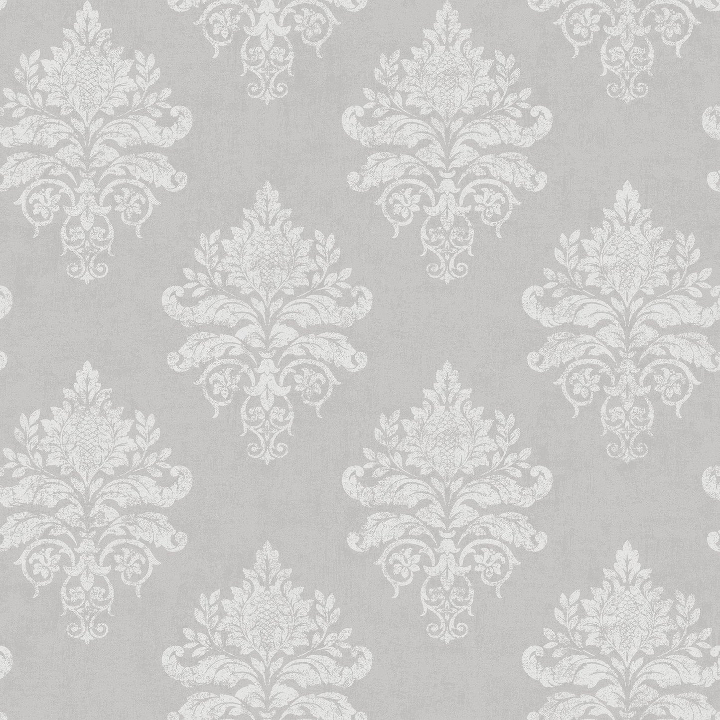 Palazzo Medallion Damask Wallpaper - Silver Grey / White - Galerie - G68670Wallpaper199