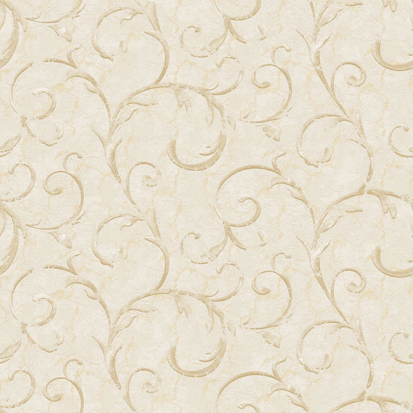 Palazzo Scroll Wallpaper - Cream / Beige / Gold - Galerie - G68673Wallpaper199