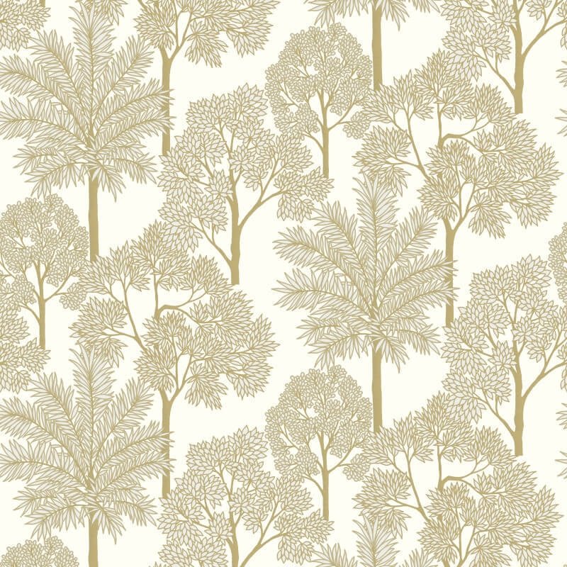 Palm Forest Tropical Metallic Wallpaper - White/Gold - Grandeco - A71301Wallpaper199