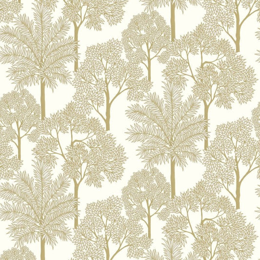 Palm Forest Tropical Metallic Wallpaper - White/Gold - Grandeco - A71301Wallpaper199