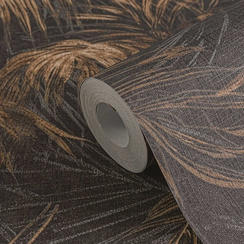 Palm Leaf Motif Wallpaper - Brown/Beige - Michalsky Living - 39981-2Wallpaper199
