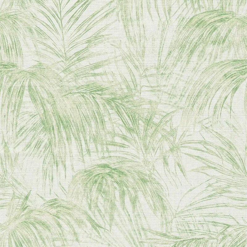 Palm Leaf Motif Wallpaper - Cream/Green - Michalsky Living - 39981-1Wallpaper199