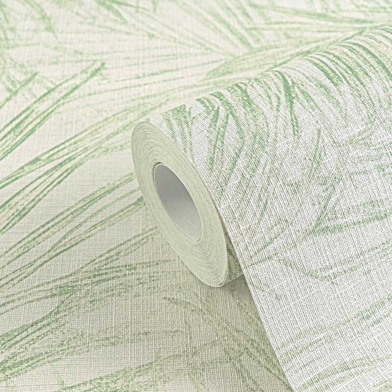 Palm Leaf Motif Wallpaper - Cream/Green - Michalsky Living - 39981-1Wallpaper199