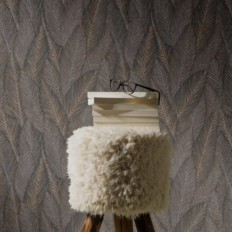 Palm Leaves Foliage Wallpaper - Brown - Erismann - 10391 - 11Wallpaper199