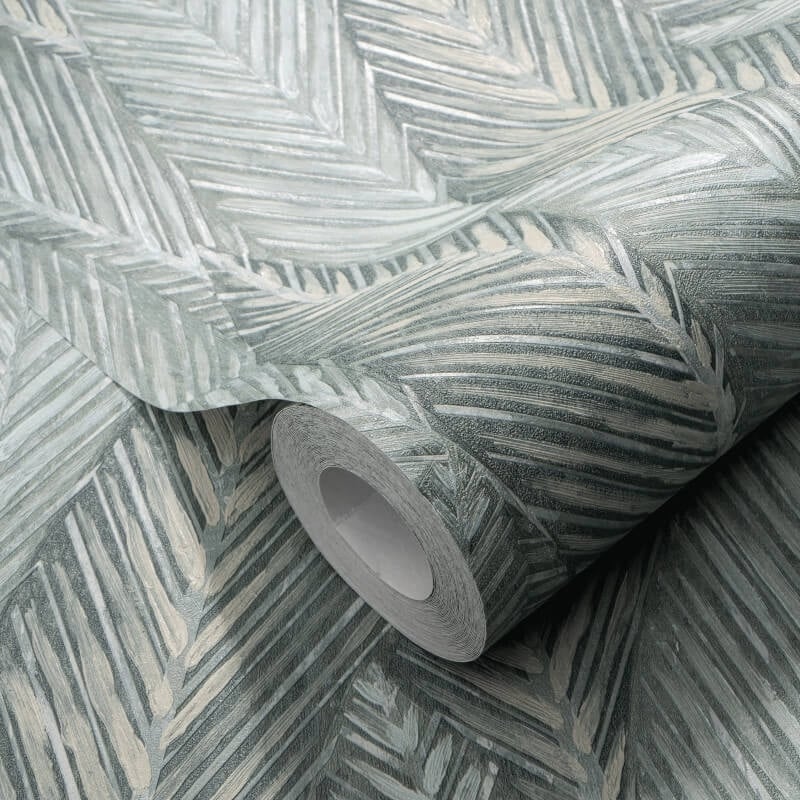 Palm Leaves Foliage Wallpaper - Light Blue - Erismann - 10391 - 35Wallpaper199