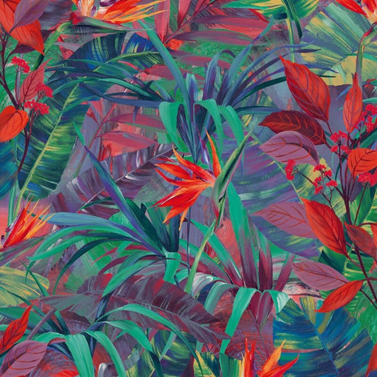 Paradise Floral Flower Wallpaper - Orange Multi - Grandeco - JF2301Wallpaper199