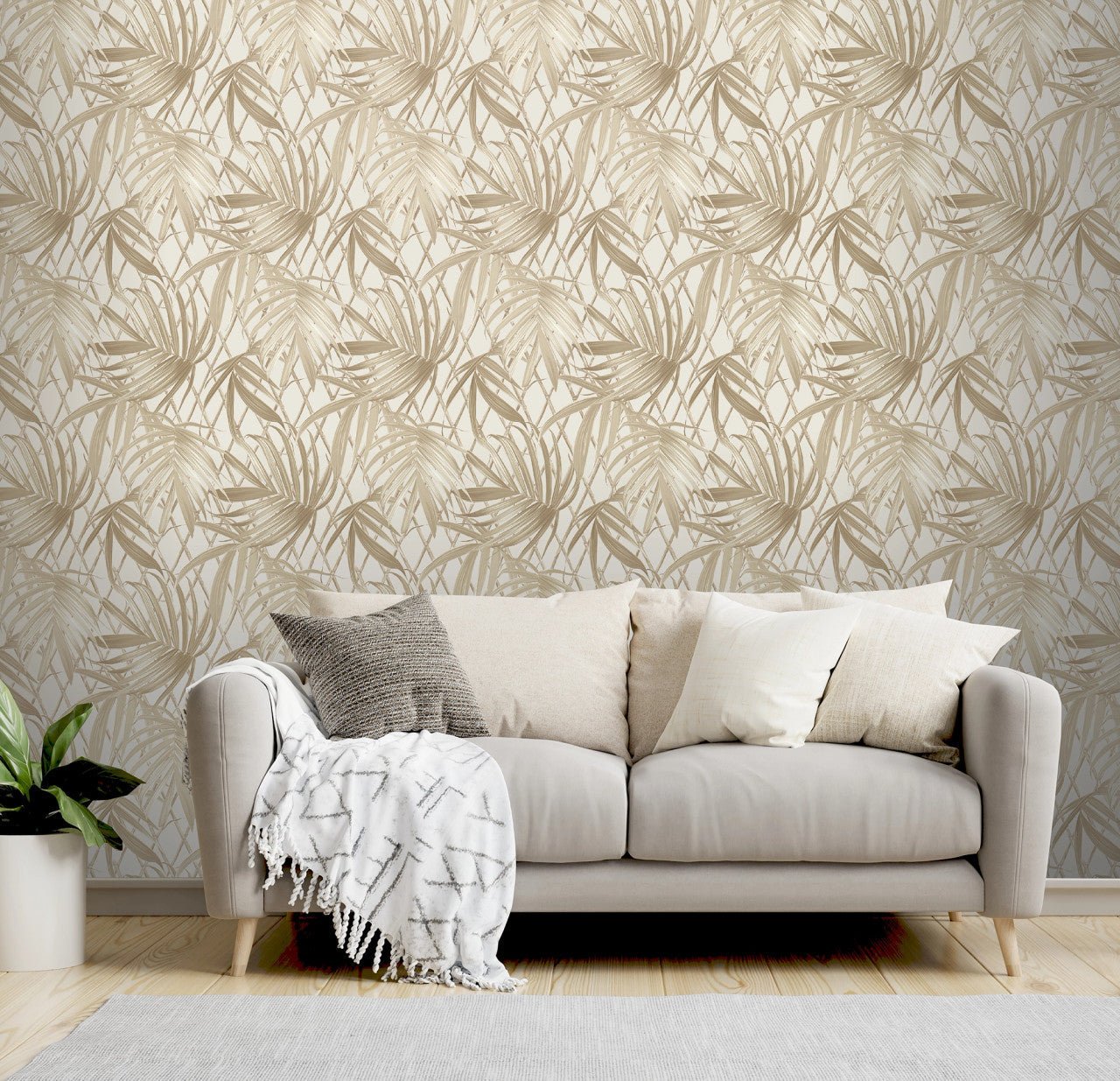 Paradise Palm Vasari Wallpaper - Gold - Rasch - 539578Wallpaper199