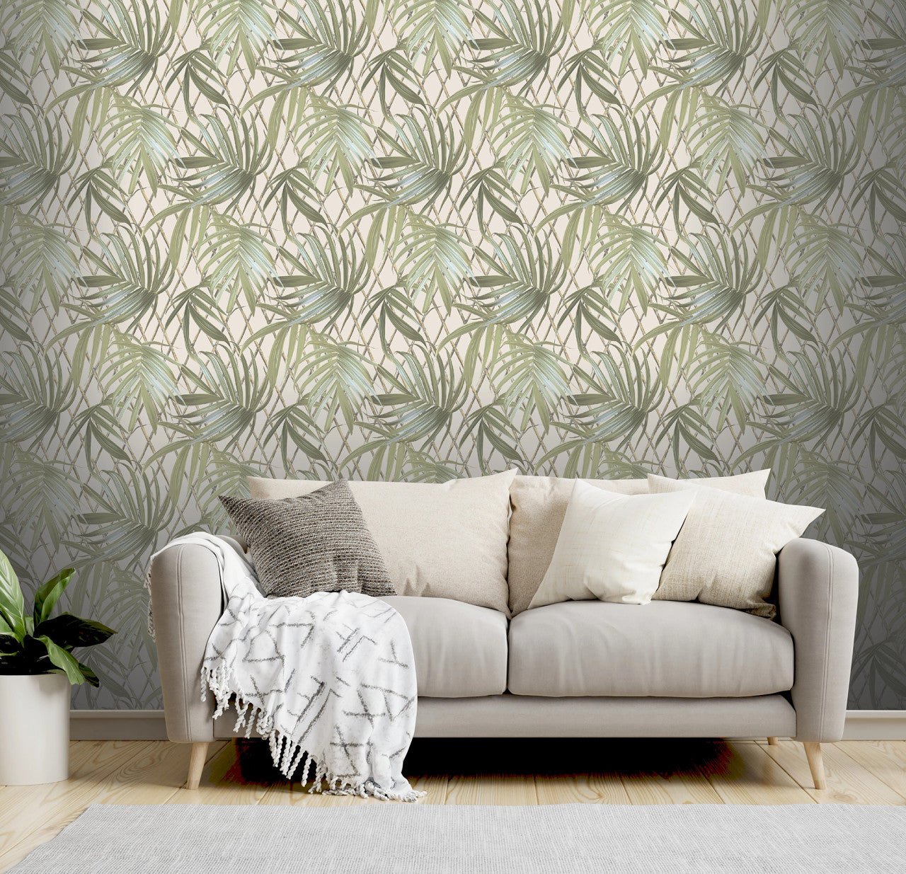 Paradise Palm Vasari Wallpaper - Green - Rasch - 539561Wallpaper199