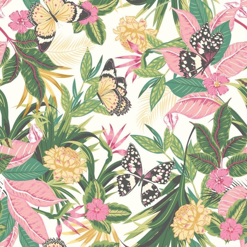 Paradise Wallpaper - Flamingo - Hoopla Walls - HWA1191WWallpaper199