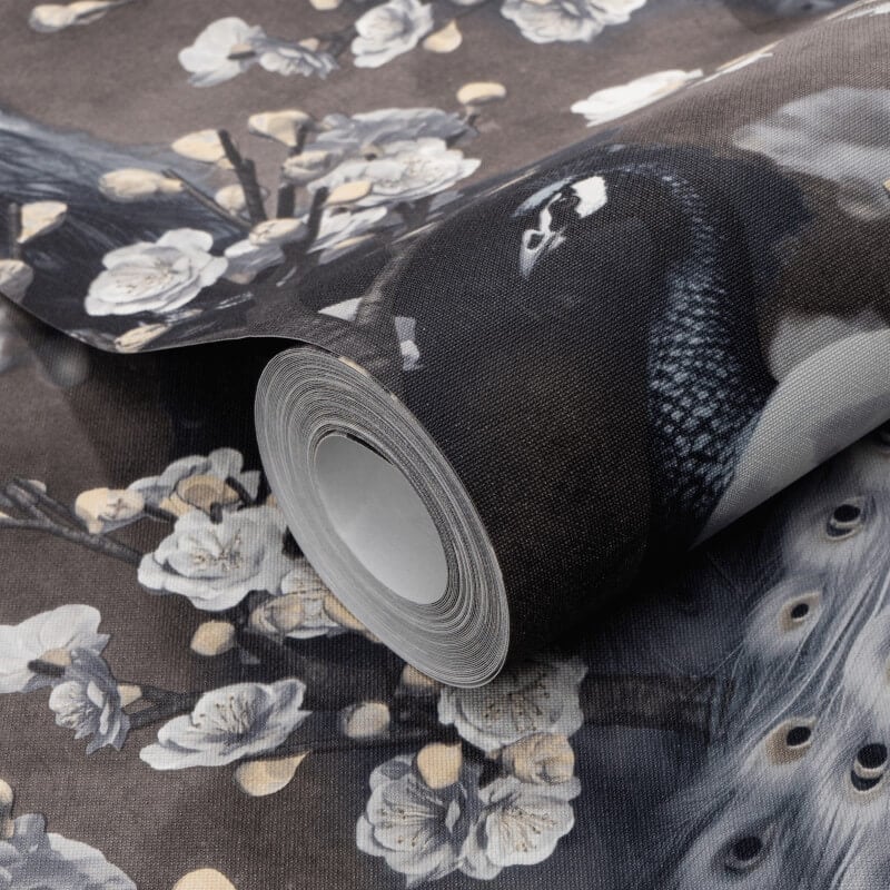 Pavo Peacock Wallpaper - Black - Erismann - 10414 - 15Wallpaper199