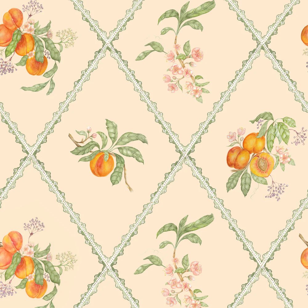 Peach Trellis Wallpaper - Melba - Voyage Maison - PTRELLI/WPO/MELWallpaper199