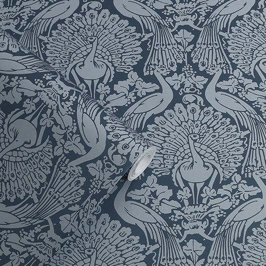 Peacock Damask Wallpaper - Dusky Seaspray - Laura Ashley - 114910Wallpaper199