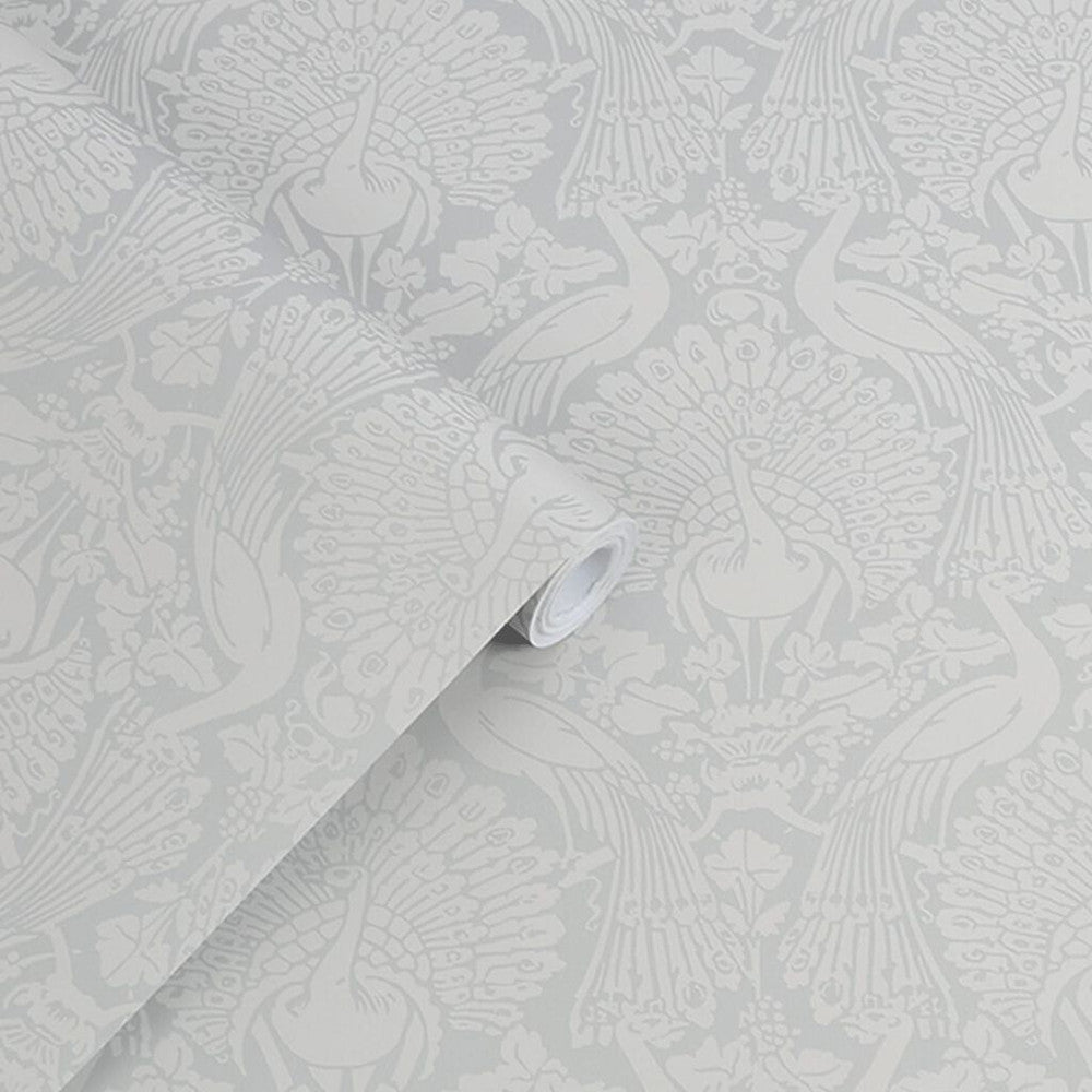 Peacock Damask Wallpaper - Pale Slate - Laura Ashley - 114911Wallpaper199
