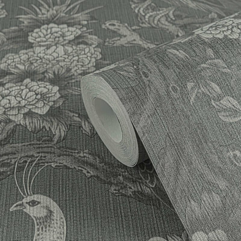 Peacock Garden Wallpaper - Grey/Black - Michalsky Living - 39981-5Wallpaper199