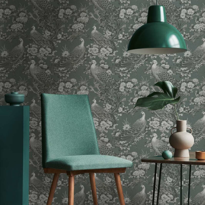 Peacock Garden Wallpaper - Grey/Black - Michalsky Living - 39981-5Wallpaper199