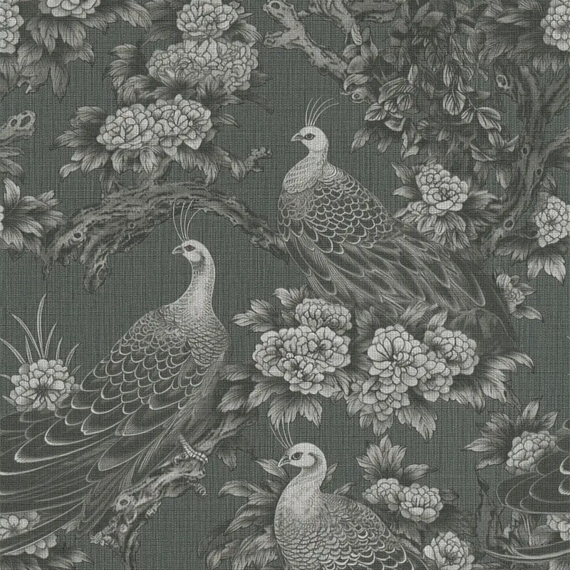 Peacock Garden Wallpaper - Grey/Black - Michalsky Living - 39981-5Wallpaper199