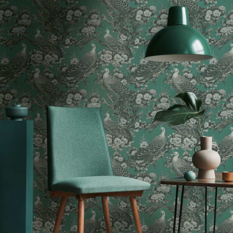 Peacock Garden Wallpaper - Grey/Green - Michalsky Living - 39982-2Wallpaper199
