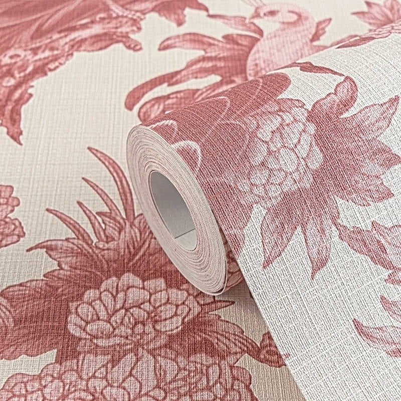 Peacock Garden Wallpaper - Red/Cream - Michalsky Living - 39982-4Wallpaper199