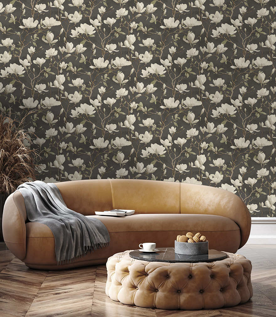 Petalina Wallpaper - Charcoal - Holden Décor - 36403Wallpaper199