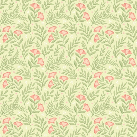 Petite Posy Wallpaper - Apricot/Fern - Hoopla Walls - HWA1188WWallpaper199