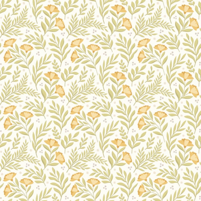 Petite Posy Wallpaper - Citrus Sun - Hoopla Walls - HWA1185WWallpaper199