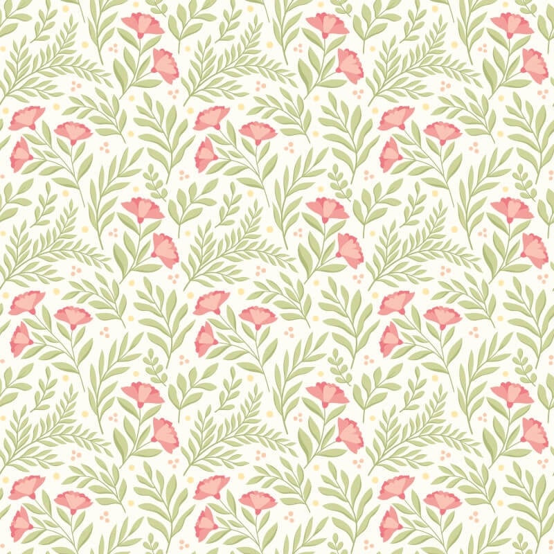 Petite Posy Wallpaper - Coral - Hoopla Walls - HWA1187WWallpaper199