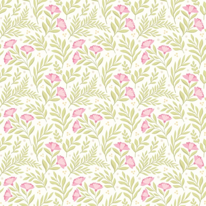 Petite Posy Wallpaper - Rose/Apple - Hoopla Walls - HWA1186WWallpaper199