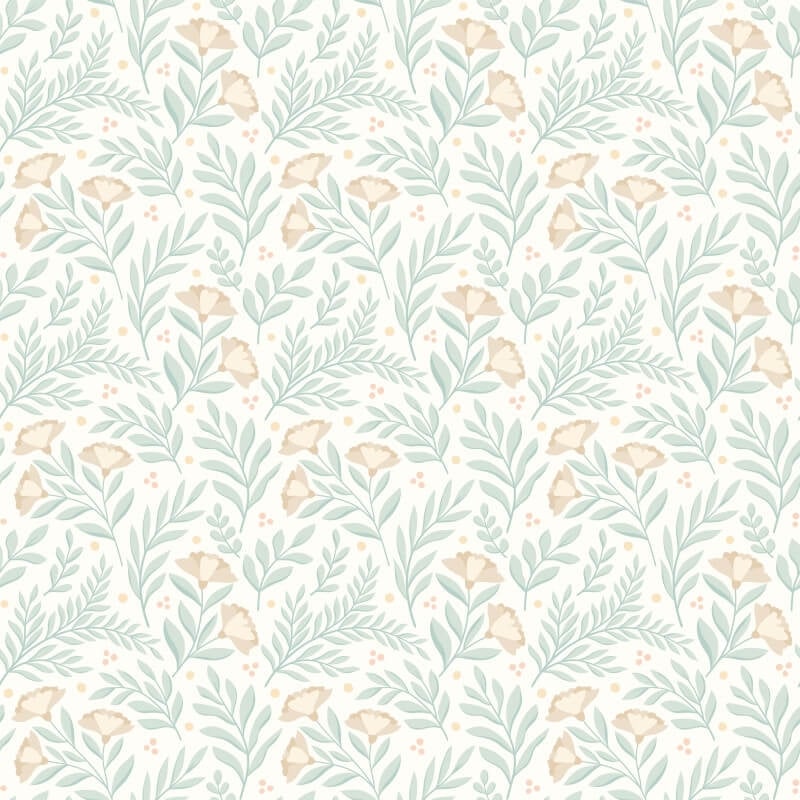 Petite Posy Wallpaper - Seafoam - Hoopla Walls - HWA1184WWallpaper199