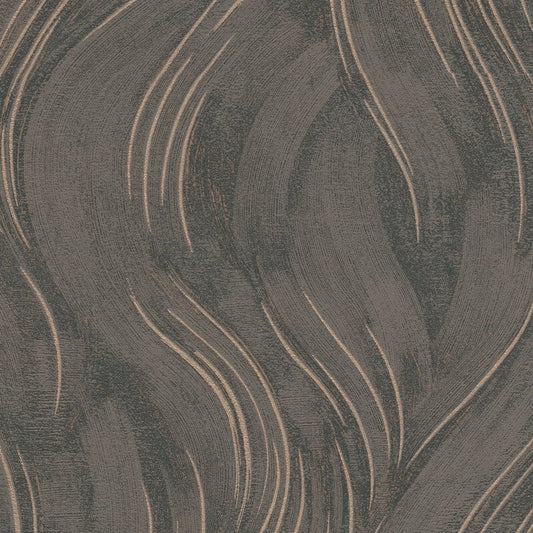 Piano Wave Metallic Wallpaper - Brown/Gold - Erismann - 10456 - 11Wallpaper199