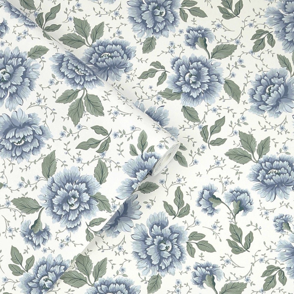 Pickworth Posy Wallpaper - Pale Seaspray Blue - Laura Ashley - 122747Wallpaper199