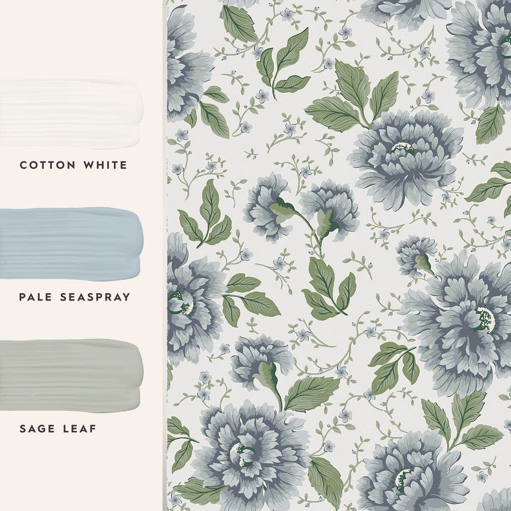 Pickworth Posy Wallpaper - Pale Seaspray Blue - Laura Ashley - 122747Wallpaper199