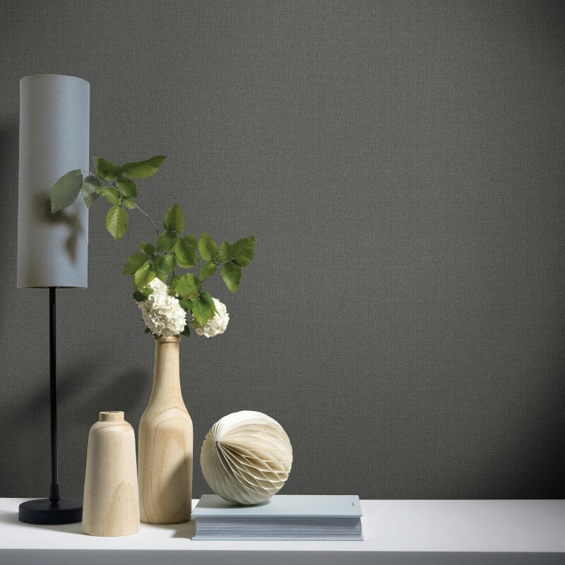 Plain Texture Wallpaper - Dark Grey - Elle Decoration - 10444 - 37Wallpaper199